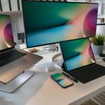 Abstract icon representing office work setup